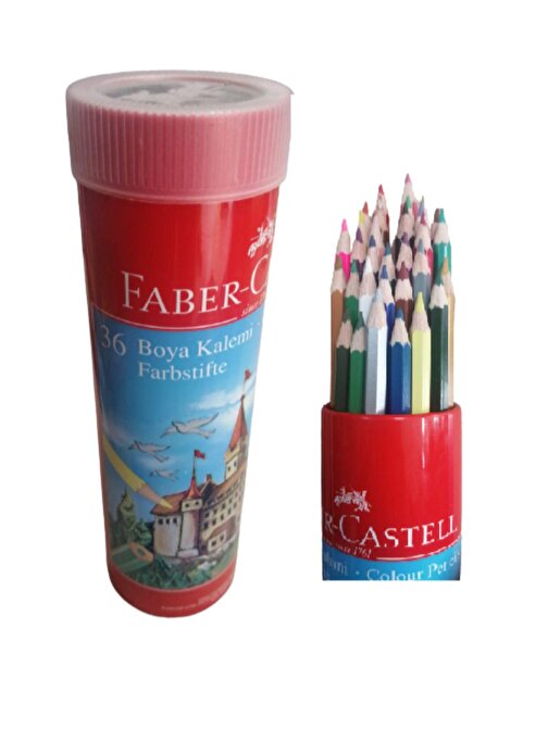 Faber Castell Teneke Tüp İçerisinde Kuru Boya 36'lı Çok Renkli