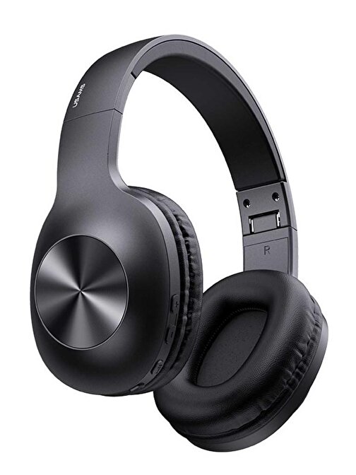 Usams U-Yx05 Kablosuz Silikonlu Kulak Üstü Aktif Gürültü Engelleyici Bluetooth Kulaklık Siyah