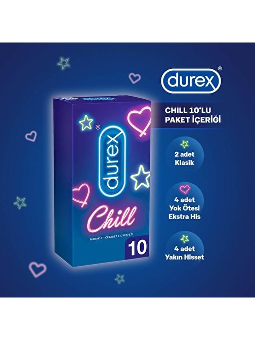 Durex Rezervuar Uçlu Kayganlaştırıcılı Ultra İnce İnce Klasik Kalın 10'lu  Prezervatif