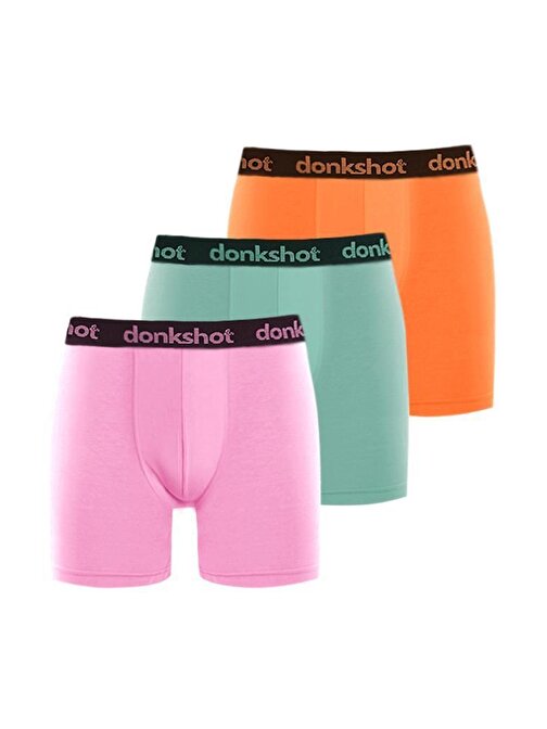 Donkshot Likralı Compact Uzun Erkek Boxer 3'lü 1104V3 (Lila-Mint-Orange)