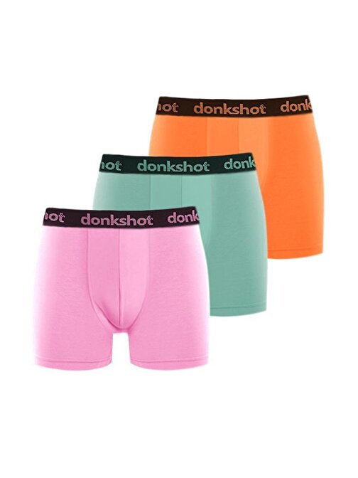 Donkshot Likralı Compact Classic Boxer 3 lü 1101V3 (Lila-Mint-Orange)