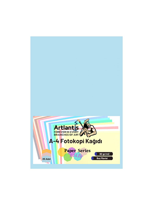 Artlantis A4 Fotokopi Kağıdı Buz Mavisi 25'li 1 Paket 80  gr