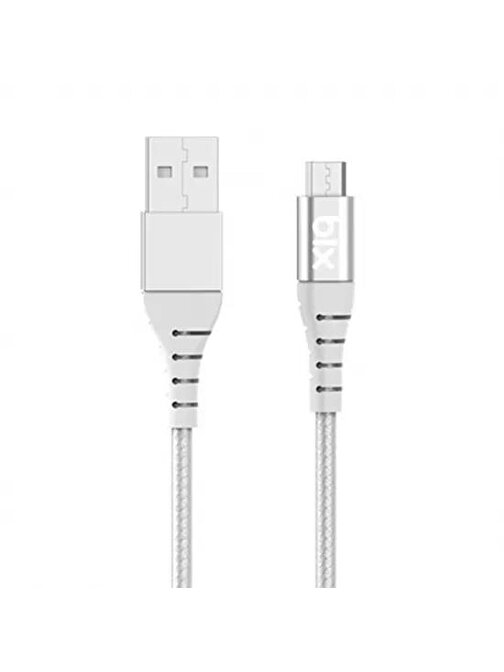 Bix Universal Ultra Güçlendirilmiş Micro USB Type-C Hızlı Şarj Kablosu 1 m Beyaz