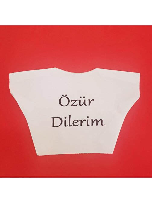 HİLALSHOP Özür Dilerim Yazılı Peluş Oyuncak Tişörtü