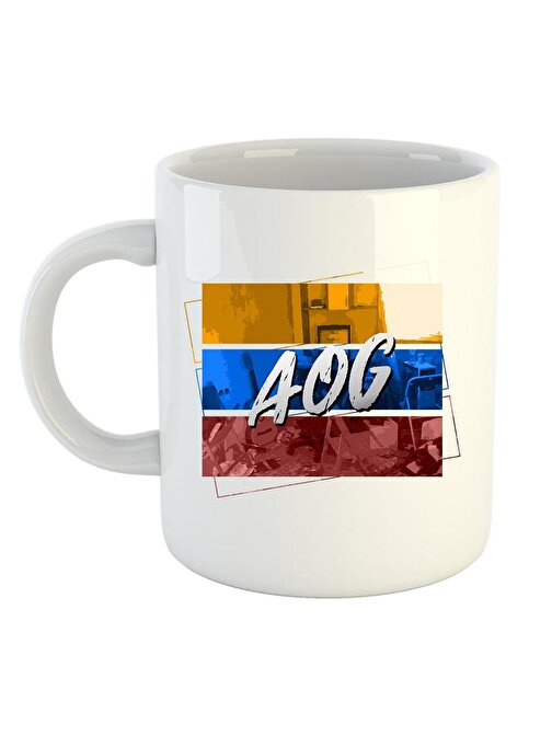 Aog Logo Baskılı Porselen Kupa Bardak #1