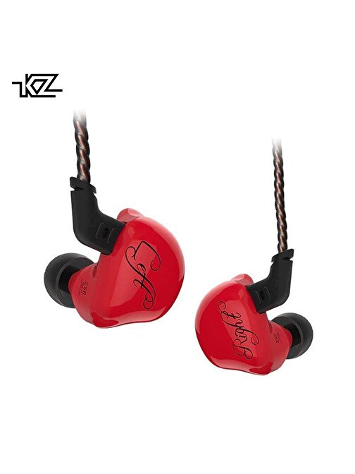 KZ ZSR 2BA + DD Driver Bass Kulak İçi Kulaklık Kırmızı