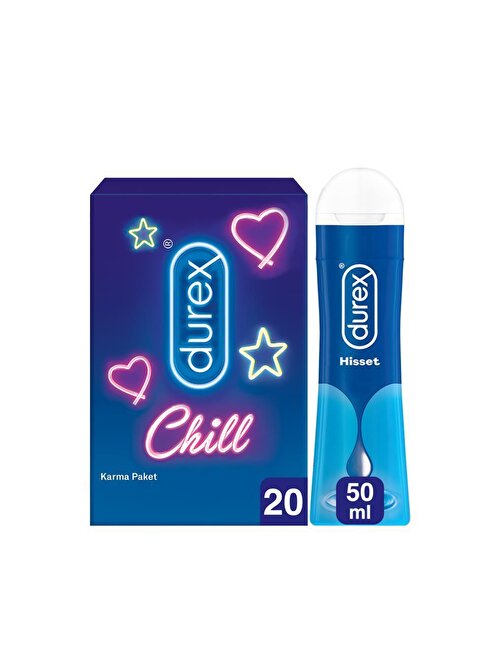 Durex Rezervuar Uçlu Kayganlaştırıcılı Ultra İnce İnce Klasik 20’li + Durex Play Kayganlaştırıcı Jel Hisset, 50 ml Prezervatif