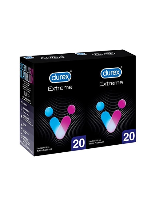 Durex Rezervuar Uçlu Tırtıklı Geciktiricili Kalın 40'lı Prezervatif