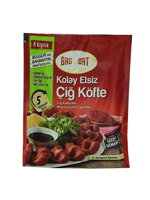 Bağdat Baharat Kolay Etsiz Çiğ Köfte 4 Kişilik 120 gr 5 Dakikada Hazır