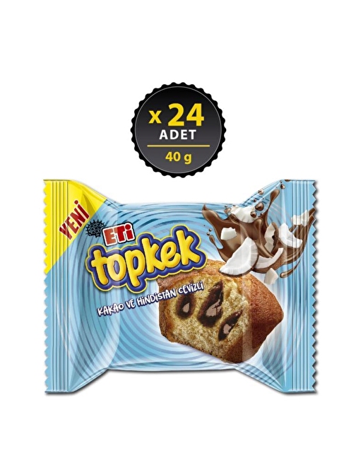 Eti Topkek Kakao ve Hindistan Cevizli 40 gr x 24 Adet