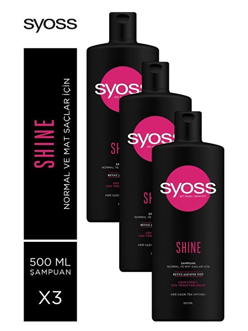 Syoss Shine Şampuan 500 Ml x 3 Adet