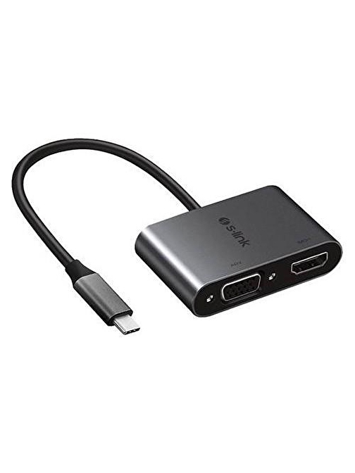 S-Link Swapp Sw-U516 4K 30Hz Typec To Hdmı + Vga Adaptör