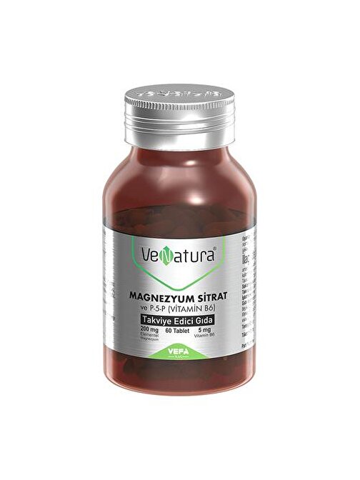 Venatura Magnezyum Sitrat - Vitamin B6 - Takviye Edici Gıda 60 Tablet