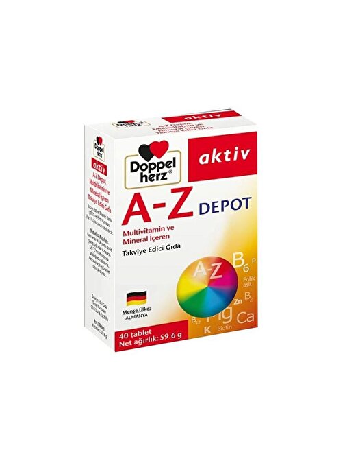 Doppelherz A-Z Depot Multivitamin İçeren Takviye Edici Gıda 40 Tablet