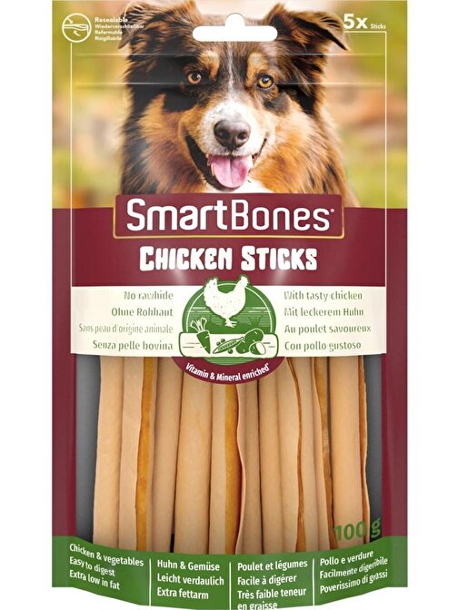 SmartBones Tavuklu Stick Köpek Ödülü 5 Parça 100gr
