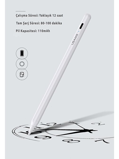 Usams US-ZB223 2018-2021 iPad - iPad pro Tablet Kalemi Beyaz