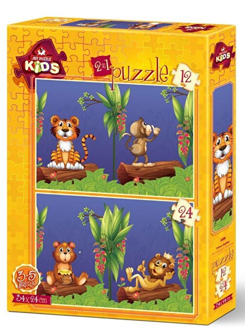 Art Puzzle Orman Dostları 2'li Puzzle 12+24 Parça 4-5 Yaş
