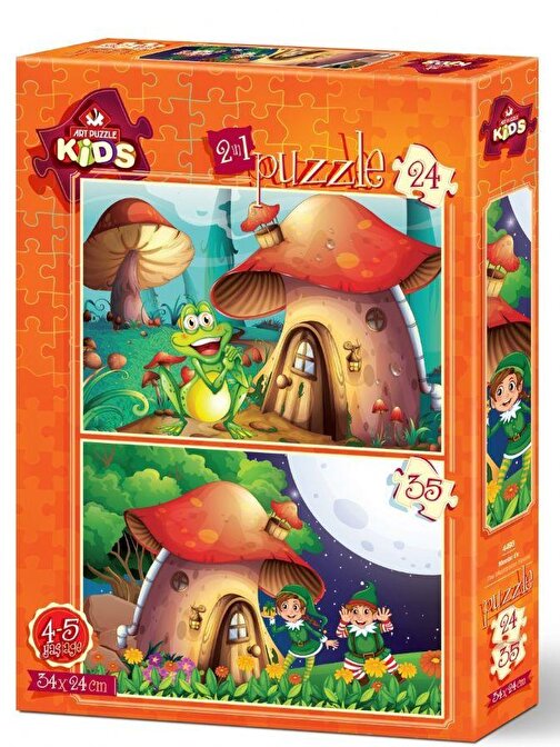 Art Puzzle Mantar Evler Temalı Puzzle 24+35 Parça 4-5 Yaş