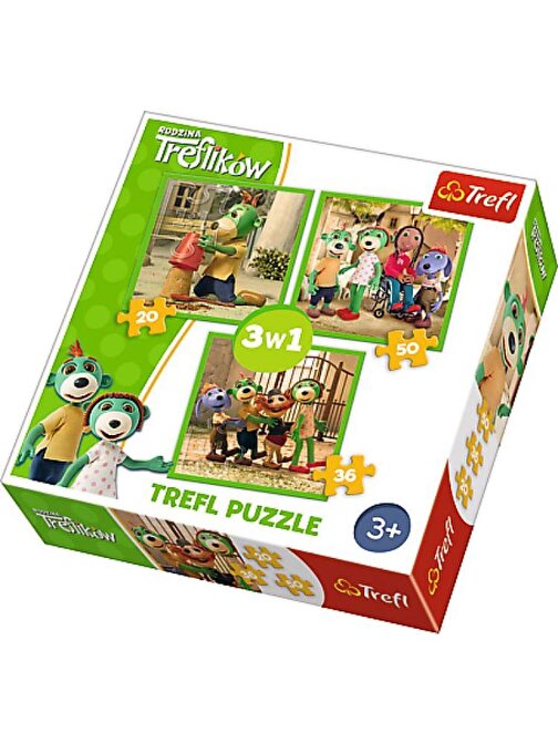 Trefl Puzzle Treflikow Ailesi Çocuk Puzzle 20+36+50 Parça 3+ Yaş