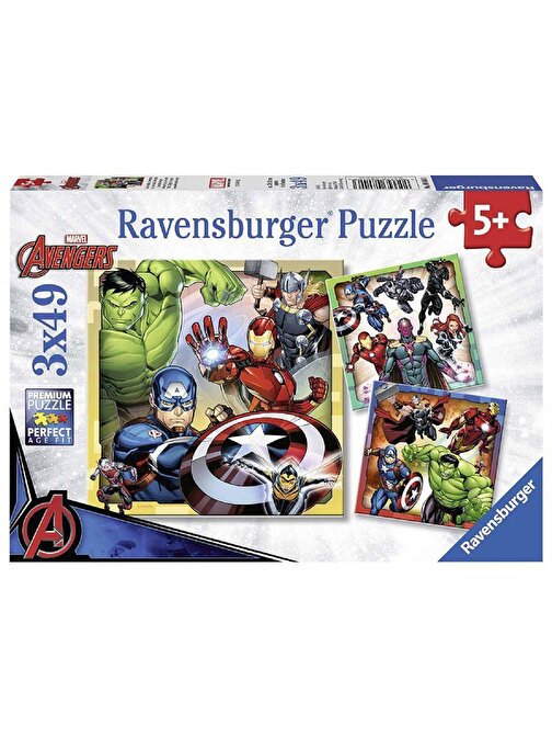 Ravensburger Avengers Yenilmezler Çocuk Puzzle 3x49 Parça 5+ Yaş