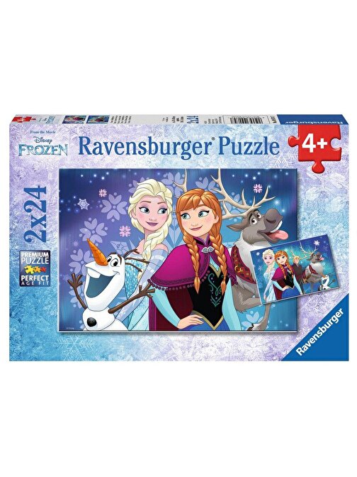 Ravensburger Frozen Kuzey Işıkları Temalı Çocuk Puzzle 2x24 Parça 4+ Yaş