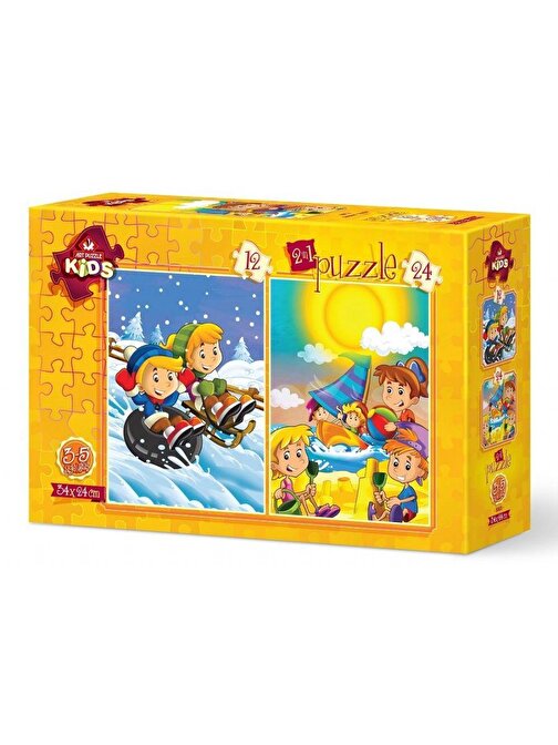 Art Puzzle 12+24 Parça Mevsimler Yaz-Kış Puzzle