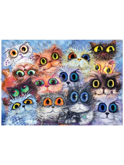 Olimpia Puzzle 1000 Parçalık Sevimli Kediler Portresi Puzzle