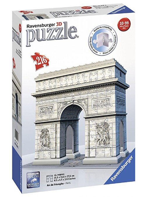 Ravensburger 3 Boyutlu Arc De Triomphe (Plastik Puzzle)