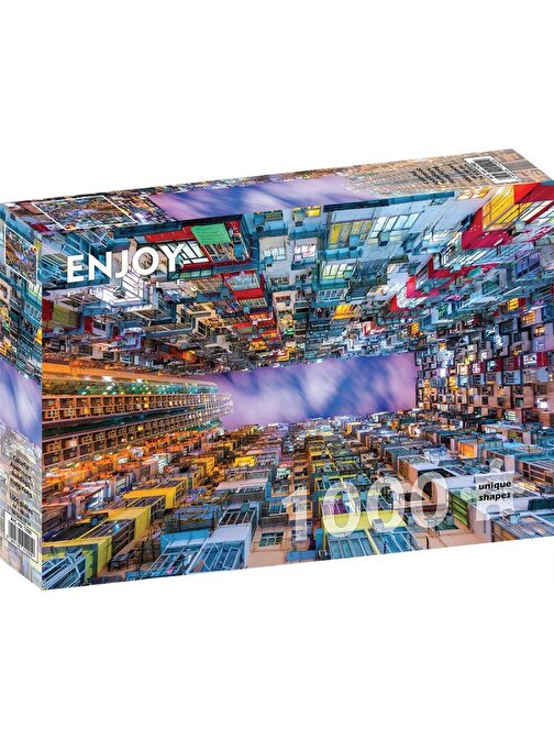 Enjoy 1000 Parça Renkli Apartman Hong Kong Puzzle