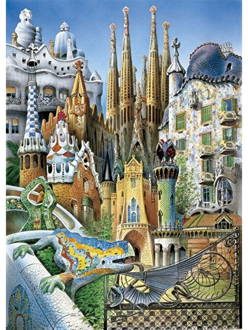 Educa Games 1000 Parça Gaudi Collage Minyatür Puzzle