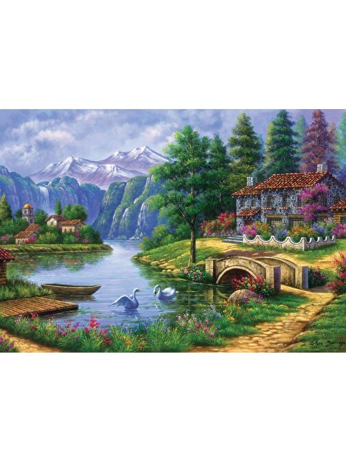 Art 1500 Parça Göl Köy Puzzle