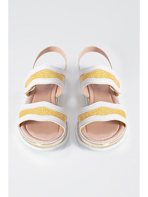 Gold-Beyaz Kız Sandalet