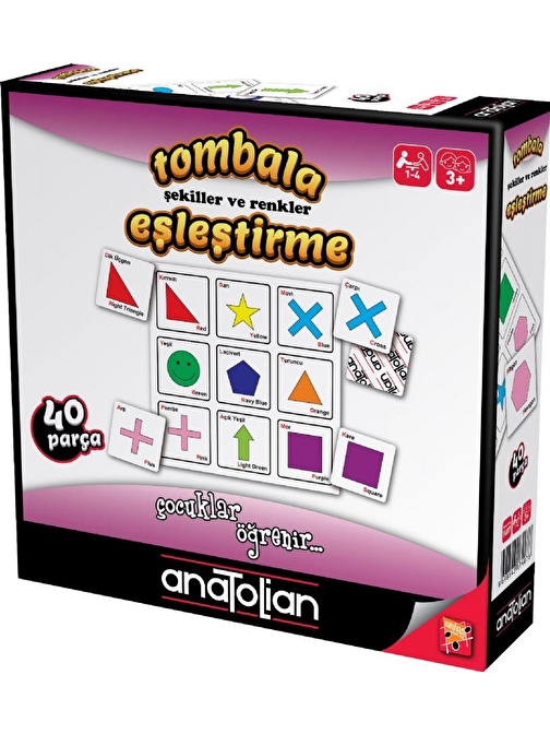 Anatolian Puzzle 7407 Tombala Şekiller Ve Renkler Eşleştirme Oyunu