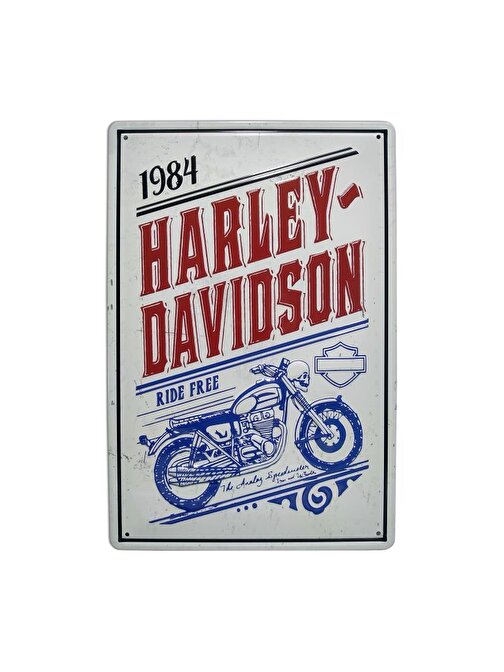 Cajuart 1984 Harley Motor Temalı 20X30 Cm Metal Plaka Metal Tablo