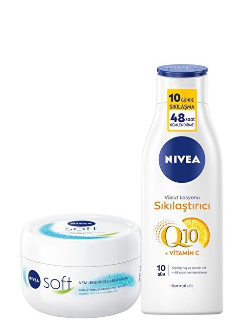 Nivea Soft 300 ml + Q10 Sıkılaştırıcı Vücut Losyonu 250 ml