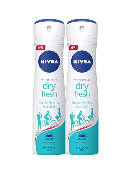 Nivea Dry Fresh Alüminyumsuz Kadın Sprey Deodorant 2X150 Ml