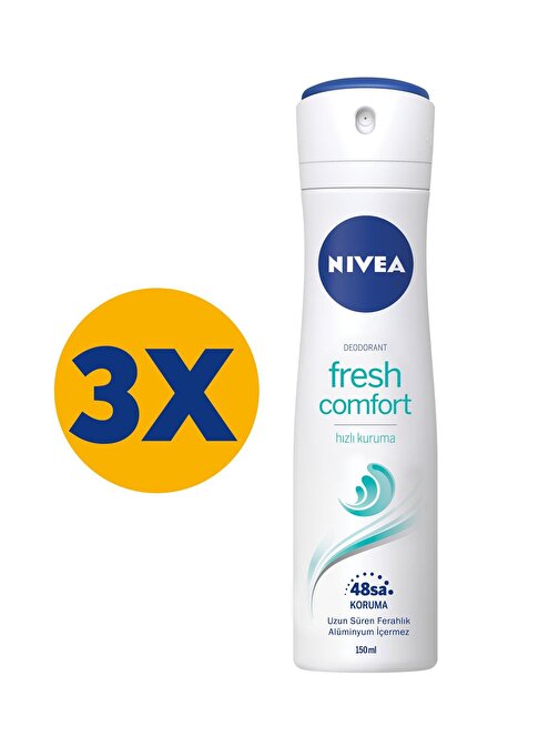 Nivea Fresh Comfort 48 Saat Koruma Kadın Sprey Deodorant 3X150 Ml
