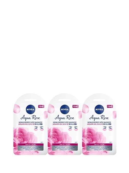 Nivea Aqua Rose Tüm Cilt Tipleri Nemlendirici Göz Maskesi X3