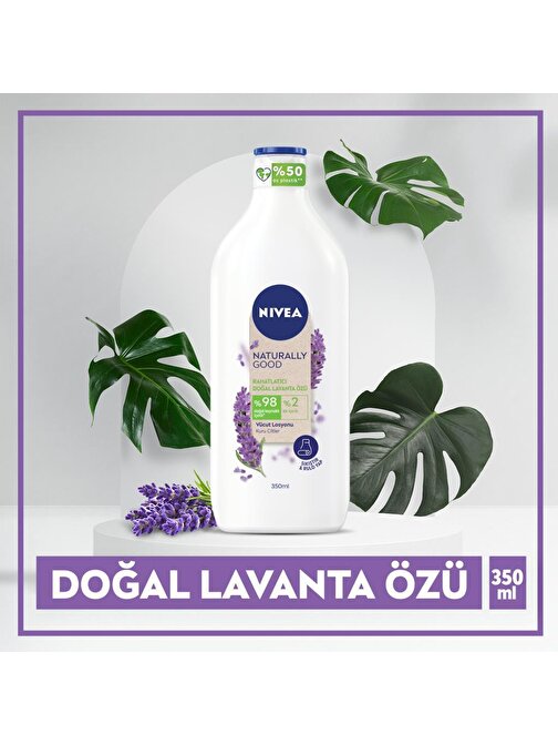 Nivea Kuru Ciltler İçin Naturally Good Vücut Losyonu Lavanta 48 Saat Ne mlendirme 350 ml