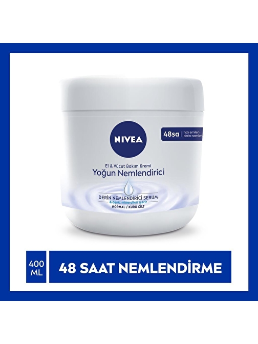 Nivea Normal Ve Kuru Ciltler İçin Yoğun Ne mlendirici El & Vücut Bakım Kremi 48 Saat Ne mlendirme 400 ml