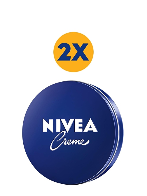 Nivea Creme Teneke Ne mlendirici Krem 250 ml X2 Adet,Tüm Cilt Tipleri Için,Yoğun Ne mlendirme Sağlar.