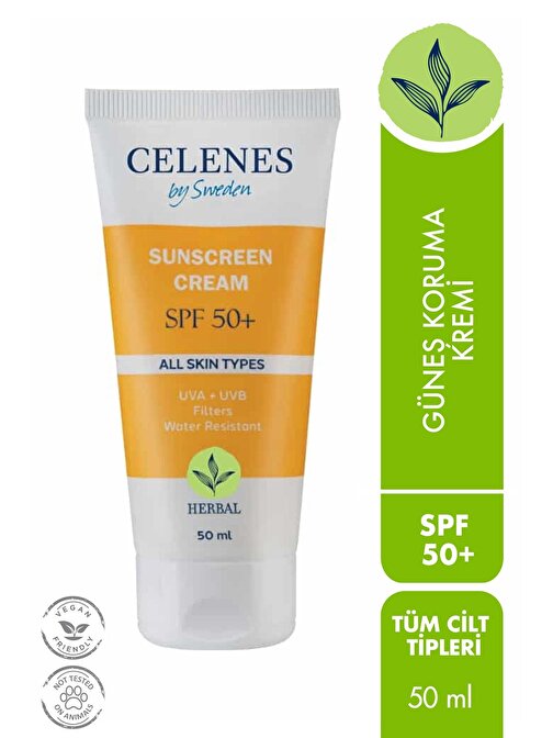 Celenes Sunscreen Cream Spf50+ Tüm Cilt Tipleri İçin 50 ml