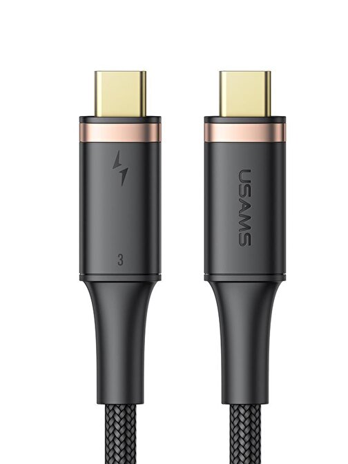 Usams US-SJ553 U72 Type-C To Type-C 5K 60HZ 0.8m 100W USB4 Ses,Görüntü,Data Aktarma Kablosu