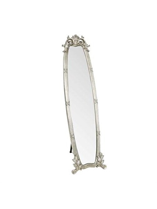 Vitale Ena Gümüş Ayaklı Ahşap Boy Aynası 150 Cm Ak Bd0046