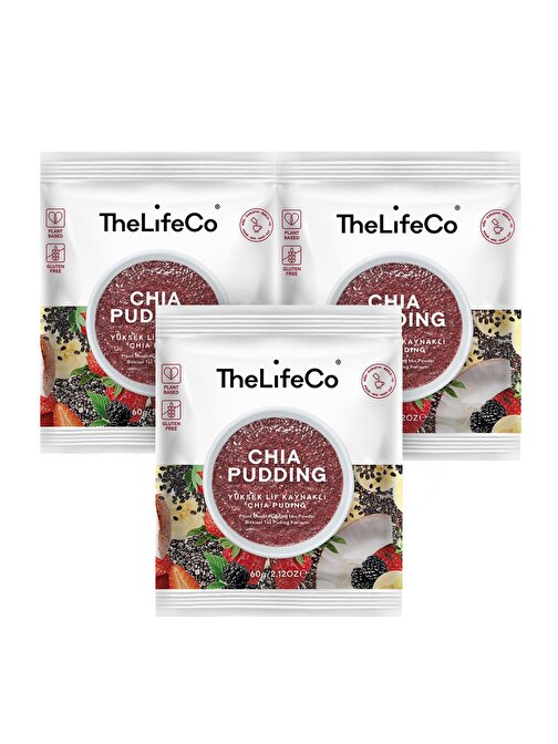 TheLifeCo Chia Pudding 57 Gr (Glutensiz, Vegan) X 3 Adet