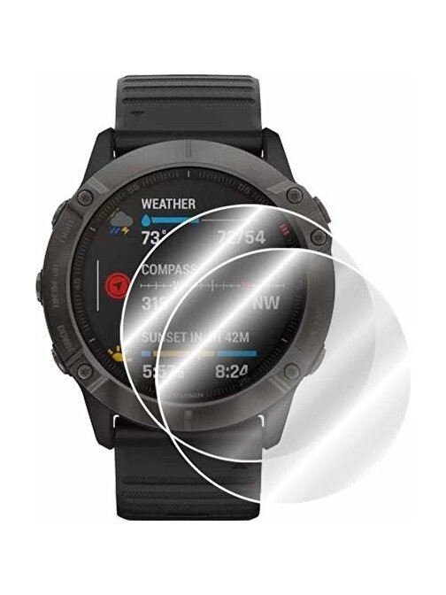 Ecr Mob Garmin Fenix 6X - 6X Pro - 6X Pro Solar - 6X Sapphire Gps Akıllı Saat Watch Ekran Koruyucu 2 Adet