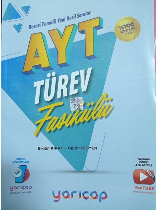 Yarı Çap Yayınları AYT Türev Fasikülleri Yarı Çap Yayınları