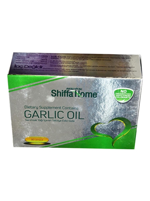 Aksu Vital Shiffa Home Garlic Oil Saf Doğal Sarımsak Yağı Yumuşak 30 Kapsül