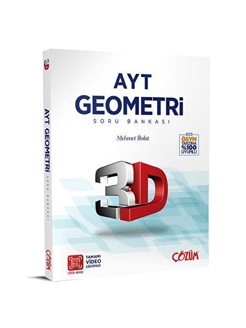 3D Yayınları AYT 3D Geometri Tamamı Video Çözümlü Soru Bankası 3D Yayınları