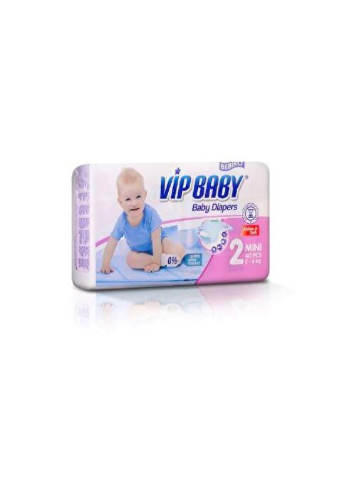 Bebiko Vip Baby Active Soft 3 - 6 kg 2 Numara Bebek Bezi 40 Adet